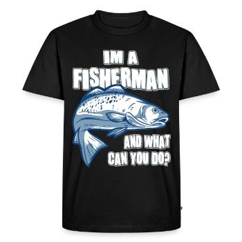 Fishing at A Fisherman And What Can You Do - Men's Premium Organic T-Shirt - black - Front - Nico (187cm)