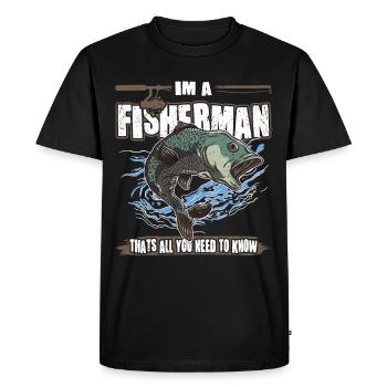 Pêcheurs à la ligne dans les pêcheurs qui ont tous besoin de connaître la pêche - T-shirt Premium bio Homme - noir - Devant - Nico (187cm)