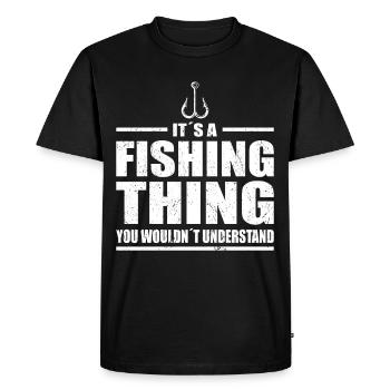 Angler Its A Fishing Thing Angeln Fischer Fischen - Men's Premium Organic T-Shirt - black - Front - Nico (187cm)