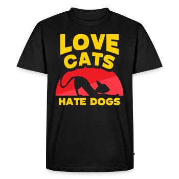 Dear Cats Hate Dogs Pet Lover Cat - Men's Premium Organic T-Shirt - black - Front - Nico (187cm)