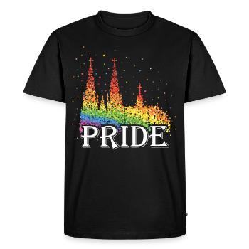 Pride Cologne Cathédrale Kölle Gay Rainbow Flag CSD - T-shirt Premium bio Homme - noir - Devant - Nico (187cm)