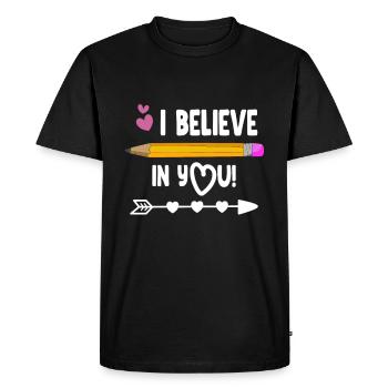 Je crois en vous Journée de test des enseignants - T-shirt Premium bio Homme - noir - Devant - Nico (187cm)