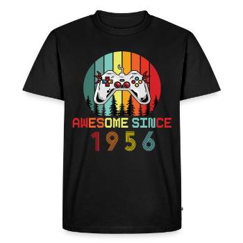 Awesome Since 1956 Birthday 1956 Vintage 1956 - Men's Premium Organic T-Shirt - black - Front - Nico (187cm)
