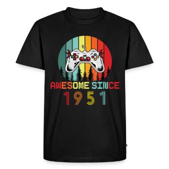 Génial depuis 1951 Anniversaire 1951 Millésime 1951 - T-shirt Premium bio Homme - noir - Devant - Nico (187cm)