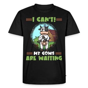 Éleveur de vaches Agriculteur Agricole Hommes Femmes - T-shirt Premium bio Homme - noir - Devant - Nico (187cm)