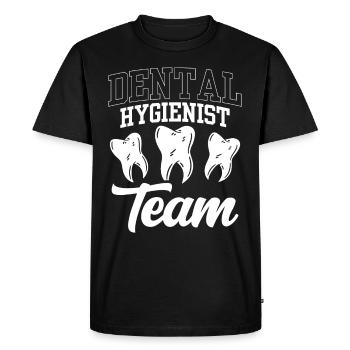 Équipe d’hygiénistes dentaires Dentiste hygiéniste dentaire - T-shirt Premium bio Homme - noir - Devant - Nico (187cm)