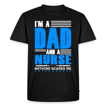 Je suis père et infirmier - T-shirt Premium bio Homme - noir - Devant - Nico (187cm)
