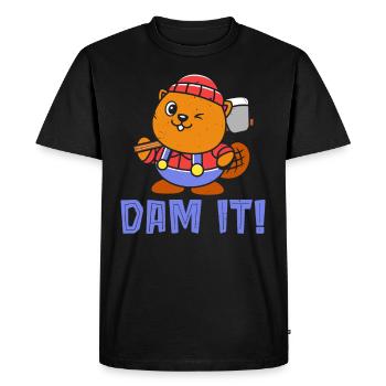 Dam It Wildlife Animal Canada Rodent Beaver Love - Men's Premium Organic T-Shirt - black - Front - Nico (187cm)