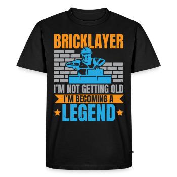 Maçon Je ne vieillis pas, je suis une légende - T-shirt Premium bio Homme - noir - Devant - Nico (187cm)