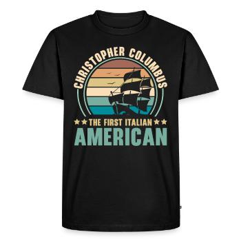 Columbus Day Navigator Navire Christophe Colomb - T-shirt Premium bio Homme - noir - Devant - Nico (187cm)