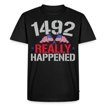 1492 C’est vraiment arrivé Navigator Columbus Day - T-shirt Premium bio Homme - noir - Devant - Nico (187cm)
