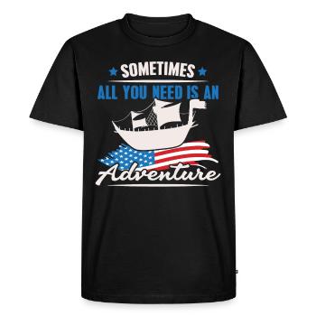 Tout ce dont vous avez besoin est une aventure Columbus-T - T-shirt Premium bio Homme - noir - Devant - Nico (187cm)