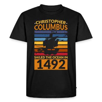Columbus Day Navigator Navire Christophe Colomb - T-shirt Premium bio Homme - noir - Devant - Nico (187cm)