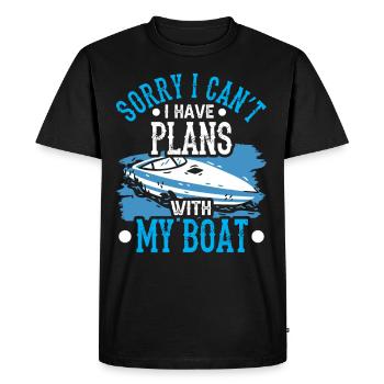Malheureusement, je ne peux pas avoir de plans avec mon bateau - T-shirt Premium bio Homme - noir - Devant - Nico (187cm)