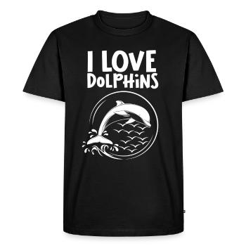 I love dolphins dolphin - Men's Premium Organic T-Shirt - black - Front - Nico (187cm)