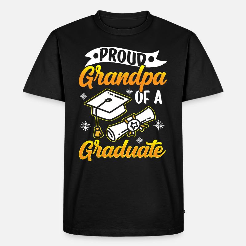 Stolzer Großvater Eines Absolventen Absolvent - Männer Premium Bio T-Shirt - Schwarz
