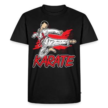 Karate Sayings Martial Arts Fighter Martial Arts - Men's Premium Organic T-Shirt - black - Front - Nico (187cm)