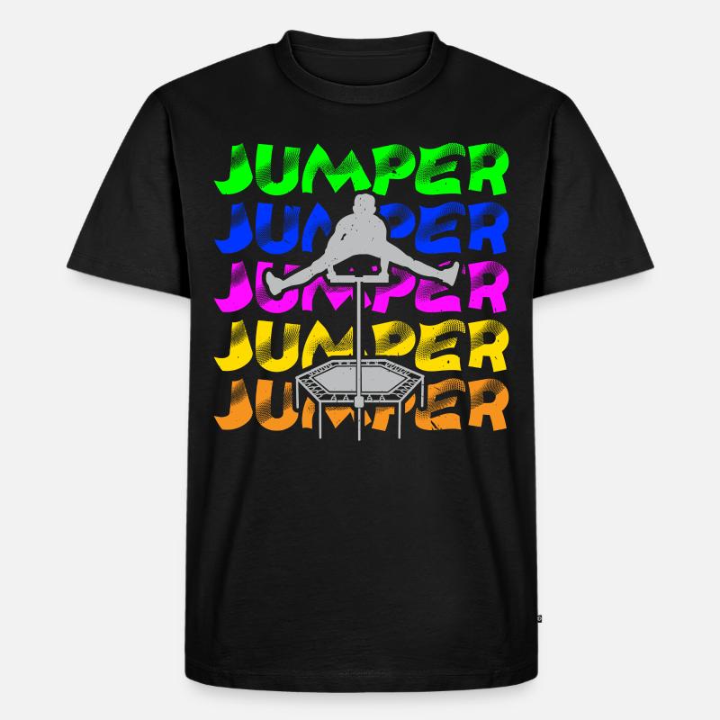 Trampolinspringen Trampolin Trampolin Trampolinspr - Männer Premium Bio T-Shirt - Schwarz