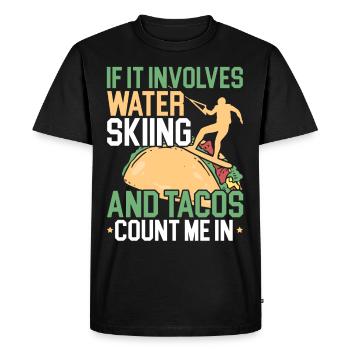 Ski nautique et tacos Ski nautique Wassersk - T-shirt Premium bio Homme - noir - Devant - Nico (187cm)