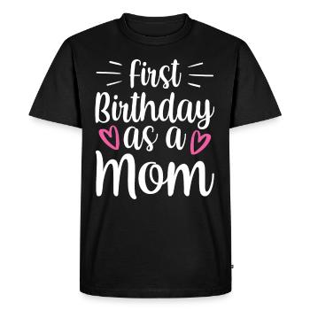 Premier anniversaire en tant que Maman Maman Maman - T-shirt Premium bio Homme - noir - Devant - Nico (187cm)