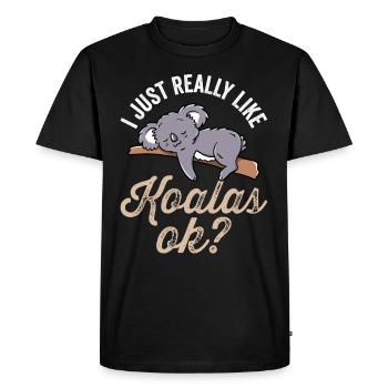 J’aime Koalas Just Very Okay? Koala Koala Ours - T-shirt Premium bio Homme - noir - Devant - Nico (187cm)