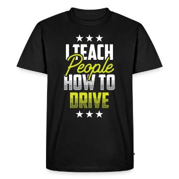 I bring people Driving at driving instructors - Men's Premium Organic T-Shirt - black - Front - Nico (187cm)