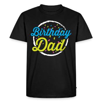 Birthday Papa Daddy Father Party - Men's Premium Organic T-Shirt - black - Front - Nico (187cm)
