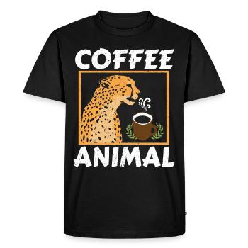 Coffee Animal Cheetah Wild Animal Caffeine - Men's Premium Organic T-Shirt - black - Front - Nico (187cm)