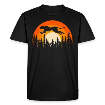Cheetah Whisperer Wildlife Keeper - Men's Premium Organic T-Shirt - black - Front - Nico (187cm)