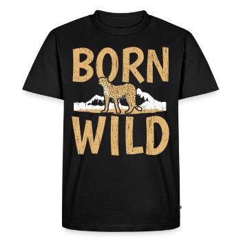Born Wild Cheetah Wild Animal Animal Keeper - Men's Premium Organic T-Shirt - black - Front - Nico (187cm)