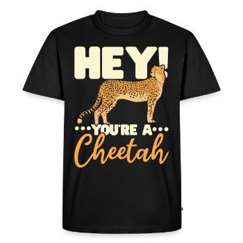 Vous êtes un gardien de zoo d’animaux sauvages cheetah - T-shirt Premium bio Homme - noir - Devant - Nico (187cm)