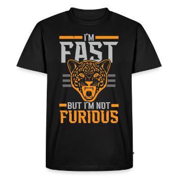I'm fast but not angry cheetah wildlife - Men's Premium Organic T-Shirt - black - Front - Nico (187cm)