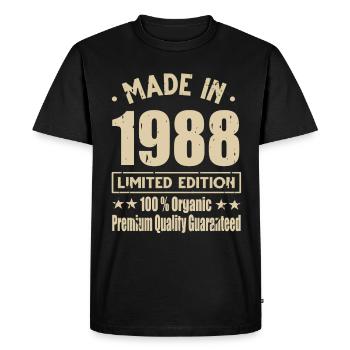 Fabriqué en 1988 Vintage Retro Limited Edition - T-shirt Premium bio Homme - noir - Devant - Nico (187cm)