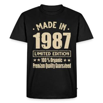 Made in 1987 Vintage Retro Limited Edition - Men's Premium Organic T-Shirt - black - Front - Nico (187cm)