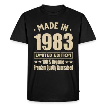 Fabriqué en 1983 Vintage Retro Limited Edition - T-shirt Premium bio Homme - noir - Devant - Nico (187cm)