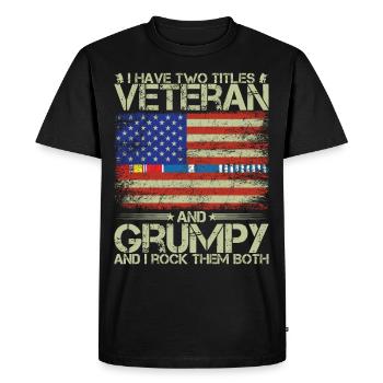 Cool Grand-père vétéran style de vie militaire Gesche - T-shirt Premium bio Homme - noir - Devant - Nico (187cm)
