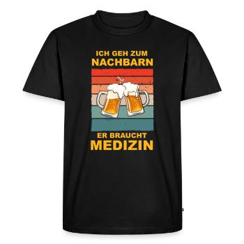 Je vais à la bière du voisin, voisin préféré, voisin - T-shirt Premium bio Homme - noir - Devant - Nico (187cm)