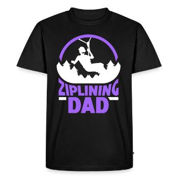 Ziplining Papa Zipline Sport Seilrutsche Sprüche - Männer Premium Bio T-Shirt - Schwarz - Vorne - Nico (187cm)