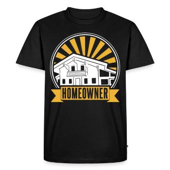 Propriétaire Propriétaire Propriétaire Hôte - T-shirt Premium bio Homme - noir - Devant - Nico (187cm)
