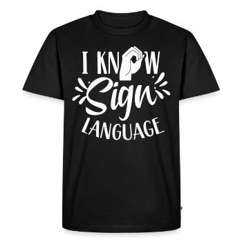 I can sign language sign awareness gestures - Men's Premium Organic T-Shirt - black - Front - Nico (187cm)