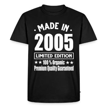 Made in 2005 Vintage Retro Limited Edition - Men's Premium Organic T-Shirt - black - Front - Nico (187cm)