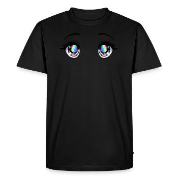 Gay Pride Anime Eyes Rainbow Gay Flag LGBT L - Men's Premium Organic T-Shirt - black - Front - Nico (187cm)