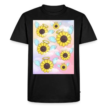 Angelcore Aesthetic Sunflower Angel - Men's Premium Organic T-Shirt - black - Front - Nico (187cm)