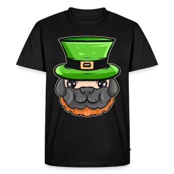 Carlin kawaii avec barbe rouge et chapeau vert pour St. - T-shirt Premium bio Homme - noir - Devant - Nico (187cm)