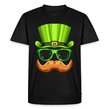 Chapeau vert barbe rouge et costume de lunettes pour St. - T-shirt Premium bio Homme - noir - Devant - Nico (187cm)