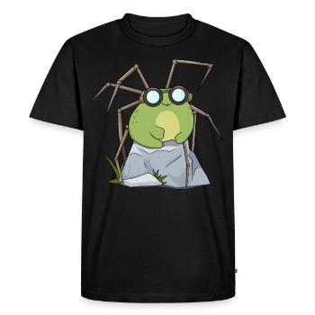 Biopunk Kawaii Frog Mignon Biopunk Esthétique - T-shirt Premium bio Homme - noir - Devant - Nico (187cm)