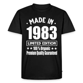 Fabriqué en 1983 Vintage Retro Limited Edition - T-shirt Premium bio Homme - noir - Devant - Nico (187cm)