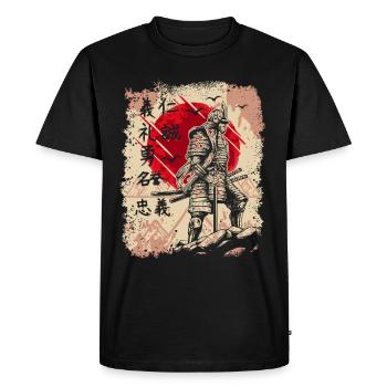 Samurai Japanese Warrior Swordsman Kanji - Men's Premium Organic T-Shirt - black - Front - Nico (187cm)