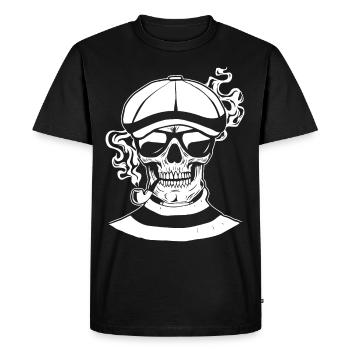 Beatnik Gothic Skull Pipe Goth Vintage Retro - Men's Premium Organic T-Shirt - black - Front - Nico (187cm)