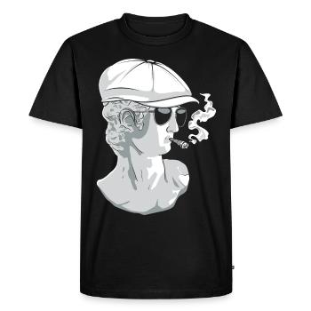 Beatnik David Statue Fumant Drôle Grec S - T-shirt Premium bio Homme - noir - Devant - Nico (187cm)